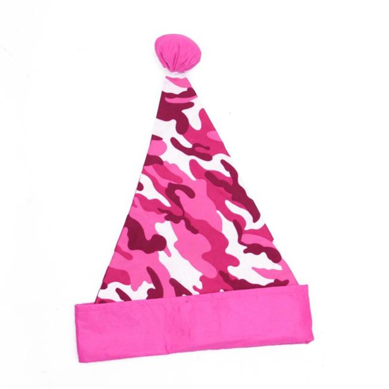 Northlight 32270074 16 in. Pink Camouflage Christmas Santa Hat with Pom-Pom - Adult Size